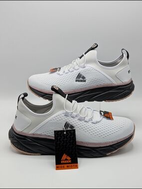 RBX Women's 9W White Mesh Athletic Sneakers with Pink Accent Lauri-KL